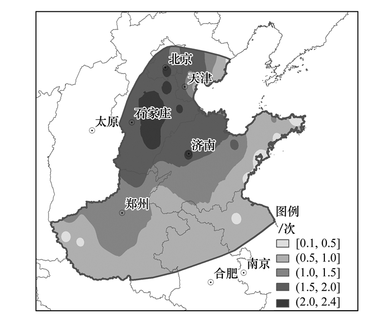 1961-2015年黄淮海地区冬小麦干热风灾害时空分布特征