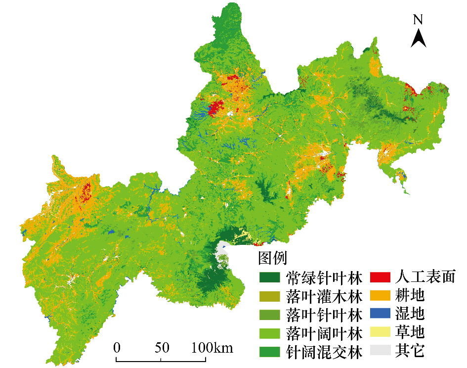 与MODIS时序数据的面向对象森林植被分类